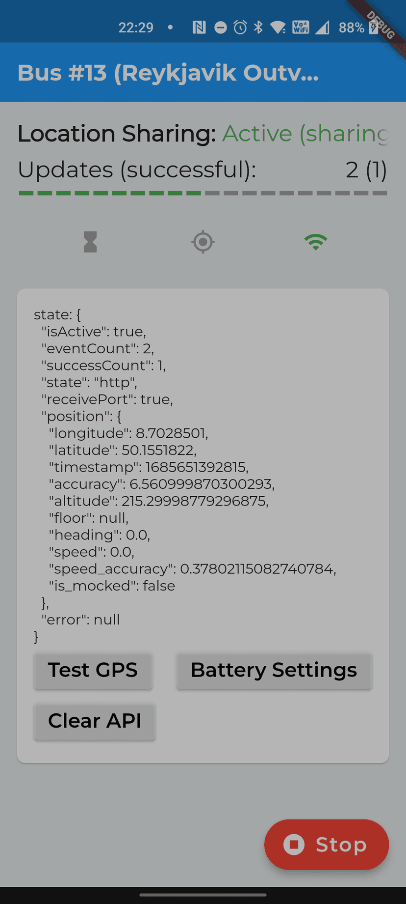 Driver app - active tracking
